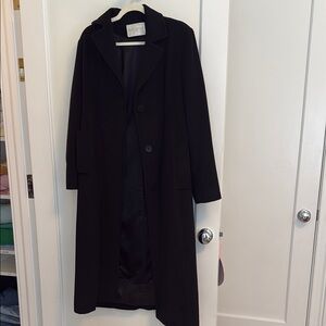 Classic Black Trench Coat with Minimalist Design